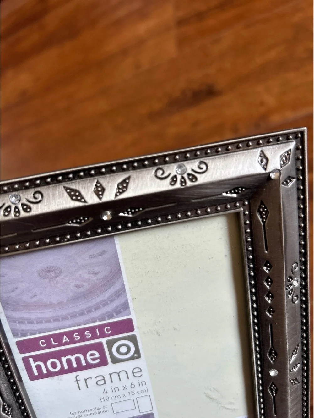 Classic Home 4x6 Inch Decorative Photo Frame with Embossed Metal Finish